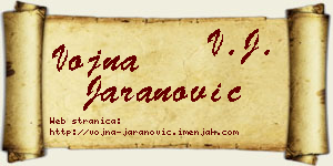 Vojna Jaranović vizit kartica